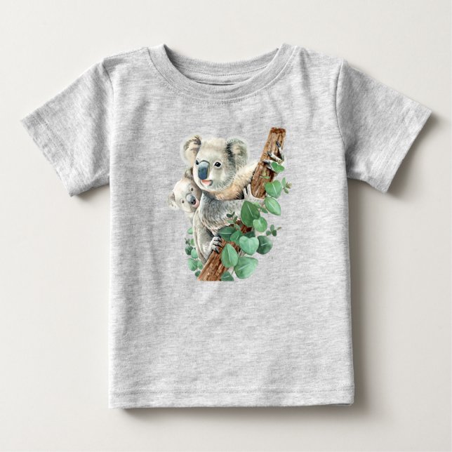 Cute Watercolor Australian Koala Bear Baby  T-Shirt (Front)