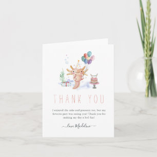 Cute Watercolor Axolotl Thank You Photo Card