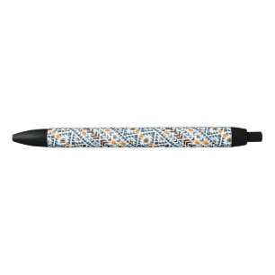 Cute watercolor aztec pattern black ink pen