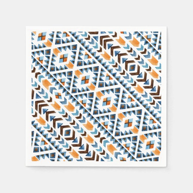 Cute watercolor aztec pattern napkin (Front)