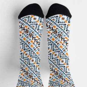 Cute watercolor aztec pattern socks