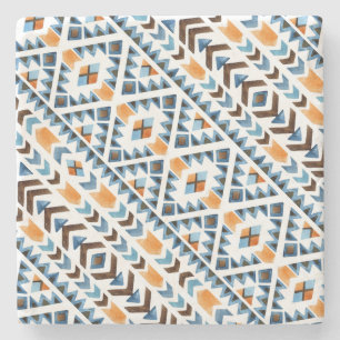 Cute watercolor aztec pattern stone coaster