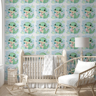 Cute Watercolor Baby Alligator Wallpaper