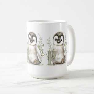 Cute Watercolor Baby Animals with Alphabet Letters Coffee Mug