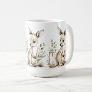 Cute Watercolor Baby Animals with Alphabet Letters Coffee Mug