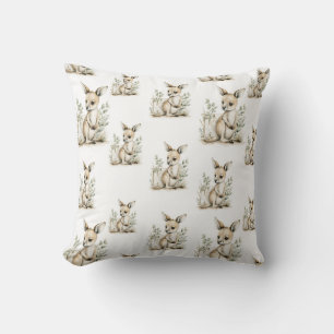 Cute Watercolor Baby Animals with Alphabet Letters Cushion