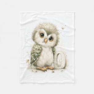 Cute Watercolor Baby Animals with Alphabet Letters Fleece Blanket