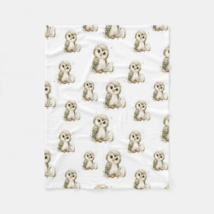 Cute Watercolor Baby Animals with Alphabet Letters Fleece Blanket