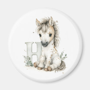Cute Watercolor Baby Animals with Alphabet Letters Magnet