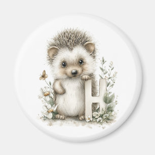 Cute Watercolor Baby Animals with Alphabet Letters Magnet
