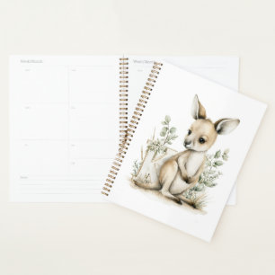 Cute Watercolor Baby Animals with Alphabet Letters Planner