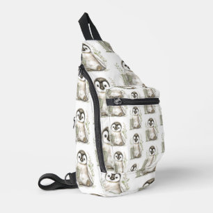 Cute Watercolor Baby Animals with Alphabet Letters Sling Bag