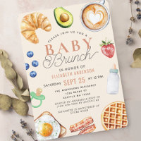 Cute Watercolor Baby Brunch Baby Shower