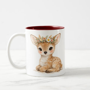 Cute Watercolor Baby Deer Woodland Fawn Mug