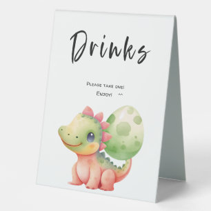 Cute Watercolor Baby Dinosaur Baby Shower Drinks