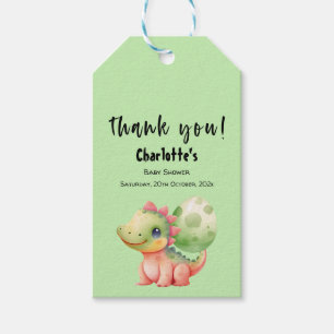 Cute Watercolor Baby Dinosaur Baby Shower Gift Tags