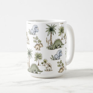 Cute Watercolor Baby Dinosaurs Coffee Mug