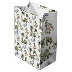 Cute Watercolor Baby Dinosaurs Medium Gift Bag