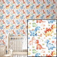 Cute Watercolor Baby Dinosaurs 