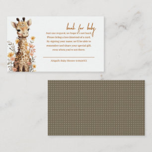 Cute Watercolor Baby Giraffe Book for Baby Enclosure Card