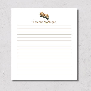 Cute Watercolor Baby Lion Name Nursery Lined Notepad