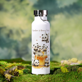 Cute Watercolor Baby Pandas & Honey Jar Stainless Water Bottle