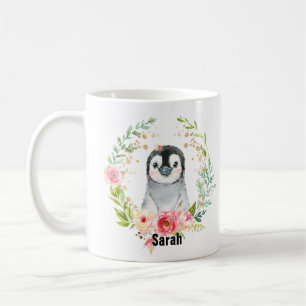 Cute Watercolor Baby Penguin Coffee Mug