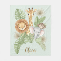 Cute Watercolor Baby Safari Animals