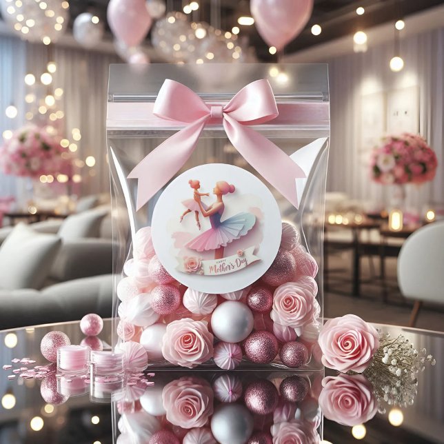 Cute Watercolor Ballerina Mum Round Sticker (Creator Uploaded)