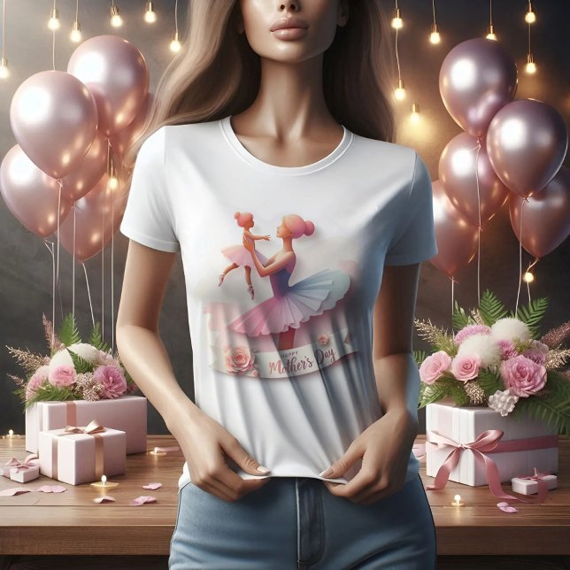 Cute Watercolor Ballerina Mum silhouette T-Shirt (Creator Uploaded)