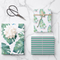 Cute Watercolor Beach Theme Wrapping Paper