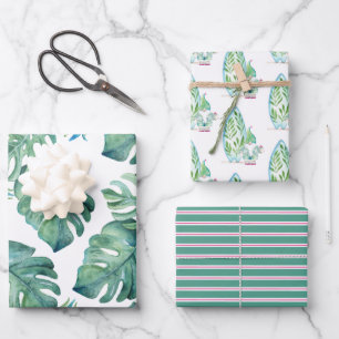 Cute Watercolor Beach Theme Wrapping Paper