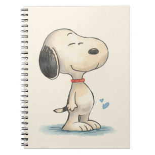 Cute Watercolor Beagle Dog Illustration Notebook
