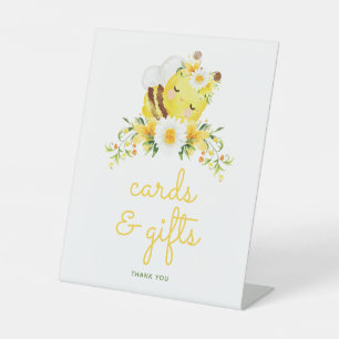 Cute Watercolor Bee Baby Shower Gifts and Cards Pedestal Sign