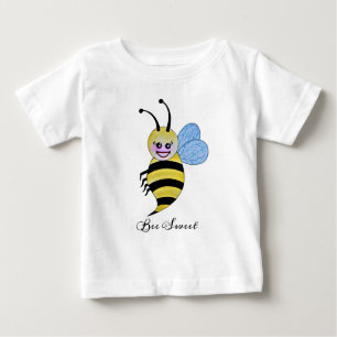 Cute Watercolor Bee With Happy Smile Baby T-Shirt