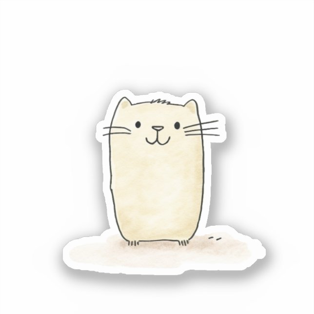 Cute Watercolor Beige Cat (Front)