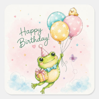 Cute Watercolor Birthday Stickers | Fun & Colourfu