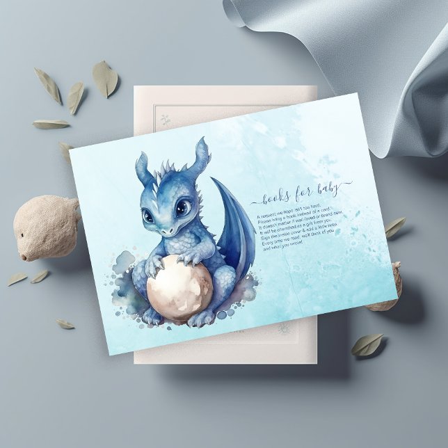 Cute Watercolor Blue Dragon Baby Shower Invitation (Creator Uploaded)