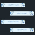 Cute Watercolor Blue Floral Back to School Kids<br><div class="desc">This set of watercolor floral blue waterproof labels is perfect for women, girls, and kids who love soft, pretty, and pastel designs. Ideal for labelling school supplies, lunchboxes, water bottles, and personal items, these durable name stickers feature delicate floral patterns that add charm to everyday essentials. Whether you're prepping for...</div>