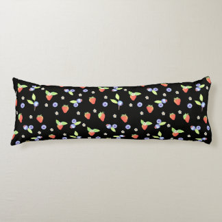 Cute Watercolor blueberry strawberry Pattern Body Cushion