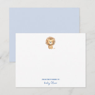 Cute watercolor Boho Lion Baby Boy Thank You Card