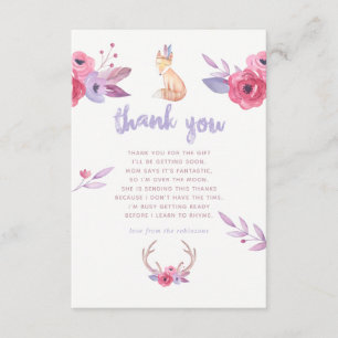 Cute Watercolor Boho Tribal Baby Shower Thank You Card