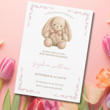 Cute Watercolor Bunny Baby Shower