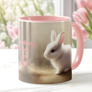 Cute Watercolor Bunny Personalized Coffee Mug