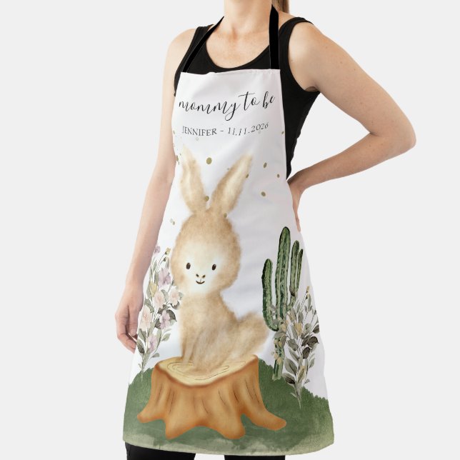 Cute Watercolor bunny rabbit Mummy To Be Apron (Insitu)