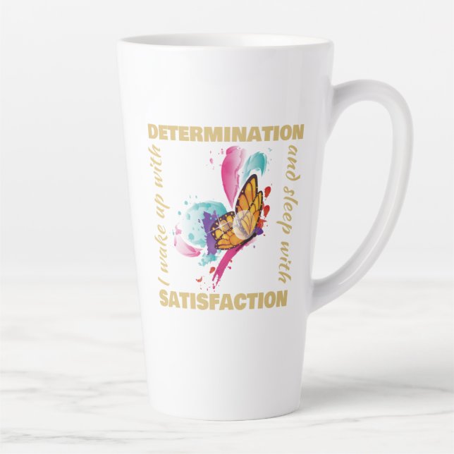 Cute Watercolor Butterfly Motivation Latte Mug (Right)