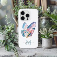 Cute Watercolor Butterfly with Your Monogram