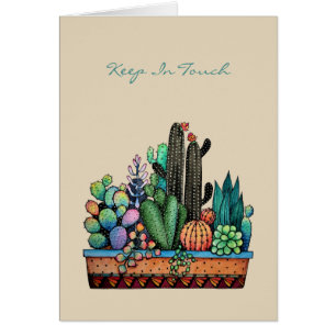 Cute Watercolor Cactus Garden In Beautiful Pot