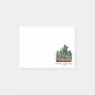 Cute Watercolor Cactus Garden In Pot Post-it Notes