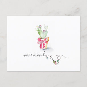Cute Watercolor Cactus Moving Announcement